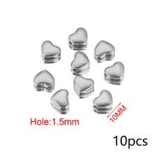 10 hạt đệm bằng thép không gỉ 304 mạ vàng 18K, hình trái tim/ngôi sao/hình tròn, thích hợp để tự làm trang sức. - hạt cườm - Xem 13