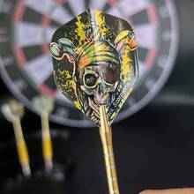3个标准飞镖镖翼和3个飞镖硅胶握把套，适用于飞镖比赛和练习 - 黃色 - 查看 4