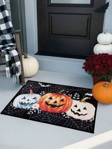 1 buah Keset Beludru Kristal Halloween dengan Motif , Jaring Laba-laba, dan Kelelawar, Dapat Dicuci dan Tahan Kotoran, Cocok untuk Dekorasi Pesta Halloween, Dekorasi Rumah, dan Pintu Masuk - MultiWarna - View 9