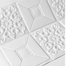 10/20/30/50片装 35*35厘米 自粘3D墙贴，白色，适用于客厅卧室墙面装修装饰，防水防潮墙纸，也可用于宿舍、办公室天花板装饰，泡沫墙纸 - 太陽花 - 查看 3