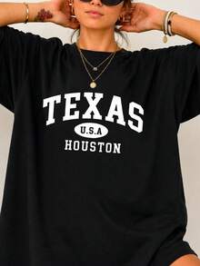 1 Pieza 180g Camisetas Para Mujer Camiseta Hombre, Camiseta informal de algodón con cuello redondo.Camiseta deportiva para mujer.Diseñadas por artistas de la generación Y2K al estilo Bababask, confeccionadas en algodón 100 % puro.Diseño de patrón de dibujos animados creativos, cómoda manga corta - Negro 4 - Ver 6