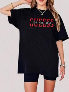 1 Pieza 180g Camisetas Para Mujer Camiseta Hombre, camiseta informal de algodón con cuello redondo.Camiseta deportiva para mujer.Diseñadas por artistas de la generación Y2K al estilo Bababask, confeccionadas en 100% algodón puro.Diseño de patrón de dibujos animados creativos, cómoda manga corta - Negro 7 - Ver 6