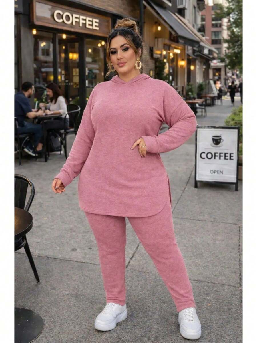 Women's Autumn/Winter Cold Weather Set In Lightweight Fleece, Sizes Gg G1 - rosa - Ver 1
