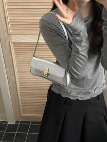 女款夏季新款手機收納包 腋下包 光面小包 - 銀色 - 查看 8