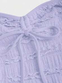Top de tirantes con cuello halter y pliegues en Y2K - Púrpura malva - Ver 5