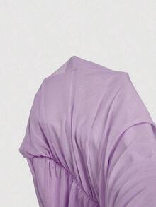 Vestido sin mangas con pliegues asimétricos de estilo vintage para mujer - Lila Púrpura - Ver 5