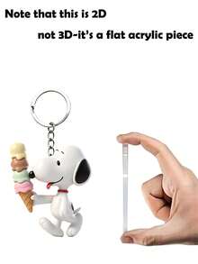 Snoopy Peanuts Themed Acrylic Keychain, Featuring Vibrant Snoopy And Colorful Ice Cream Cone Pattern, Lightweight Bag Charm, Suitable For Daily Accessories - Multicolor - View 4