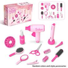 Conjunto de Brinquedo de Cabeleireira para Meninas, Kit de Salão de Beleza Simulada com Secador de Cabelo, Modelador e Espelho, Ferramentas de Estilização Completas, Brinquedo de Beleza de Faz de Conta de Princesa, Presente Perfeito para Aniversário, Natal, Férias, Volta às Aulas, Ação de Graças e Todos os Feriados - Multicolorido - Visão 14
