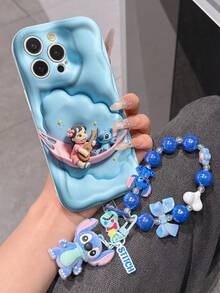 Disney Lilo & Stitch Phone Case With Lilo And Stitch Charm And Stitch Lanyard - Cute Lilo And Stitch Protective Case With Hammock And Ukulele Design, Equipped With Delicate Stitch Decorative Lanyard And Beaded Bracelet For Easy Carrying, Compatible With IPhone 17, 16, 15, 14, 13, 12, 11 Pro Series, Ideal For Birthdays, Holidays, Anniversaries, Graduation Gifts, Or Any Special Occasion To Surprise Family, Friends, Classmates, And Loved Ones. - trắng - Xem 4
