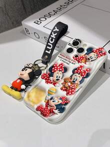 Disney Baby Minnie Mouse Phone Case With Minnie Charm And Minnie Lanyard - Cute Baby Minnie Protective Case With Red Polka Dot Outfits And Clip Art Style Design, Equipped With Delicate Minnie Decorative Lanyard And Beaded Bracelet For Easy Carrying, Compatible With IPhone 17, 16, 15, 14, 13, 12, 11 Pro Series, Ideal For Birthdays, Holidays, Anniversaries, Graduation Gifts, Or Any Special Occasion To Surprise Family, Friends, Classmates, And Loved Ones. - trắng - Xem 7