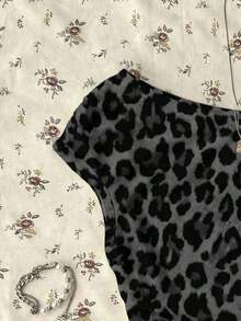 Top corto asimétrico fruncido para mujer - Multicolor 7 - Ver 6