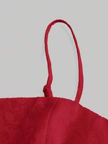 Top de tirantes estilo peplum con diseño jacquard para el Día de San Valentín de verano - Rojo - Ver 4