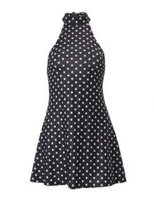 Nueva colección otoño vestido estampado de mujer con espalda al descubierto y cintura marcada estilo elegante sofisticado sensual moda premium  europea - Negro - Ver 6