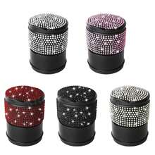 1pc Sparkling Rhinestone Car Ashtray With Lid, Durable ABS Material, 4 Colors Available, Elegant Crystal Design, Sealed Odor-Proof And Dust-Proof, Compact Multifunctional, Suitable For Car, Home And Office - Multicolor - View 1