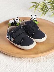 1 Paar Jungen Mädchen Cartoon Elefant Doppel-Klettverschluss Design Baby Kleinkind Sneaker, Frühling Herbst Sommer Winter - Blau - Übersicht 2