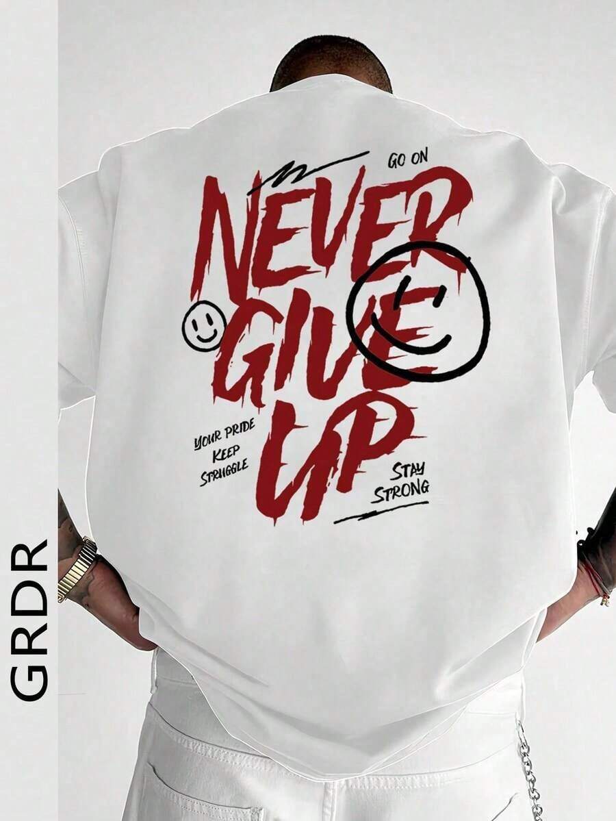 VintageGRDR Men's Fashionable Loose-Fit Short-Sleeve Patterned T-Shirt| Exquisite Design| Summer Essential| Easy To Combine To Showcase Your Style. - White - View 1