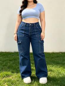 Pantalones De Mezclilla Mujer Jeans De Mezclilla Mujer Pantalon De Mezclilla Dama Baggy Jeans Mujer Con Bolsillos Laterales Casual - Pantalones vaqueros de trabajo 2015-1 - Ver 4