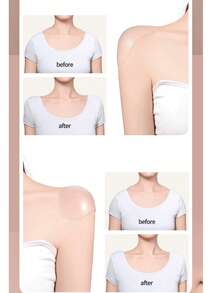 1 Pair Elegant Silicone Shoulder Pads, Invisible Non-Slip Self-Adhesive Waterproof Shoulder Enhancer, Skin-Friendly Transparent Thickened Straight Shoulder Pads, Unisex Seamless Fake Shoulder Pads, Suitable For Sloping Shoulders And Narrow Shoulders, Low-Neck Suits - Multiple Styles - View 5