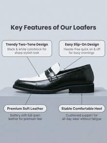 Penny Loafers Glänzende Fahrerschuhe, modische Luxus Herrenformalschuhe, Slip-On Business lässig Lederschuhe, Schwarz Weiß Lackleder Hochzeitsschuhe, atmungsaktive Derby Schuhe weich bequem Anzugschuhe, Luxus Büro Oxford Schuhe Gentleman elegant Abendformalschuhe - Schwarz und Weiss - Übersicht 6