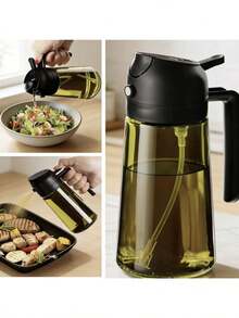 470ml 2 In 1 Food Glass Oil Sprayer,Leakproof Fine Mist Olive Oil Dispenser,Refillable Spray Bottle For Air Fryer BBQ Baking Salad Kitchen Cooking,With Free Stickers,Oil Dispenser For Kitchen,Kitchen Gadgets,Kitchen Essentials,Cocina - View 4