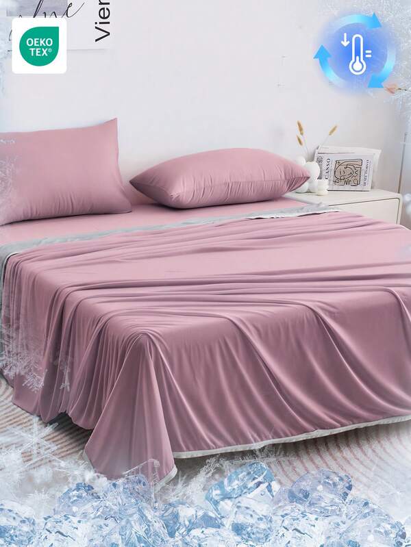1 pieza Manta refrescante de color rosa intenso, con múltiples opciones de color/Diseño minimalista y de moda/Hecha de tela de fibra refrescante/Bordes cosidos reforzados/Proporciona una experiencia fresca y cómoda para los que duermen con calor, lavable a máquina, ligera y portátil, adecuada para el dormitorio y varios escenarios, certificada OEKO-TEX