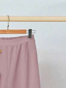 piezas de parte superior sin mangas con gráfico de plantas y pantalones holgados, adecuado para vacaciones de verano - Rosa - Ver 4