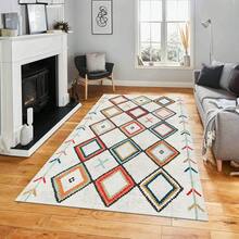 Alfombra de pasillo y área con impresión digital, antideslizante y lavable, diseño moderno | Estilos moderno, escandinavo, bohemio y clásico | 100% poliéster | HECHO EN Turquía - Multicolor - Ver 4