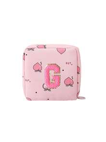 Sanitary Pad Storage Bag, Letter Pattern Sanitary Pad Storage Bag, Portable Makeup Lipstick Bag, School Supply Storage Bag, Can Be Used To Store Sanitary Pads, Liners, Cosmetics, Essential For Women On The Go - Multicolor - View 9