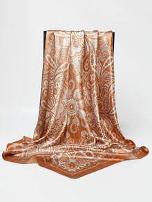 1 chiếc khăn bandana nữ, kiểu Bohemian, họa tiết Paisley, khăn quàng cổ/khăn choàng thời trang thường ngày, thích hợp cho kỳ nghỉ hè trên đảo, du lịch. - Màu cà phê - Xem 5