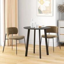 Round Dining Table, Kitchen Table, Side Table, Dining Table With Angled Legs For Kitchen, Dining Room, Living Room, Modern Design, Black, 72 X 72 X 75 Cm - Black - View 9