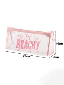 Bolsa de Praia PVC Impermeável da Moda, Estampa Colorida de Letras, Bolsa de Maquiagem PVC, Bolsa Organizadora de Viagem PVC com Zíper - Bolsa de Maquiagem e Higiene Pessoal Leve e Resistente ao Desbotamento, Adequada para Homens e Mulheres, Perfeita para Natação, Mergulho e Férias de Verão - Leve, Adequada para Homens e Mulheres Jovens, Acessórios de Bolsa de Praia, Essenciais de Viagem, Acessórios de Viagem, Essenciais de Férias, Bolsa de Viagem de Férias, Essenciais de Verão - Multicolorido - Visão 10