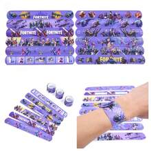 Spin Master 1set/12pcs Gaming Wristband With Loops, Featuring 12 Different Wristbands With Iconic Character And Weapon Patterns, Durable PVC Material, Perfect For Themed Parties, Events, And Gaming Enthusiast Accessories - Multicolor - View 2