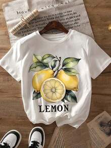 Camiseta Casual de Manga Corta y Cuello Redondo - Algodón Tayzi QWKS - Blanco - Ver 1