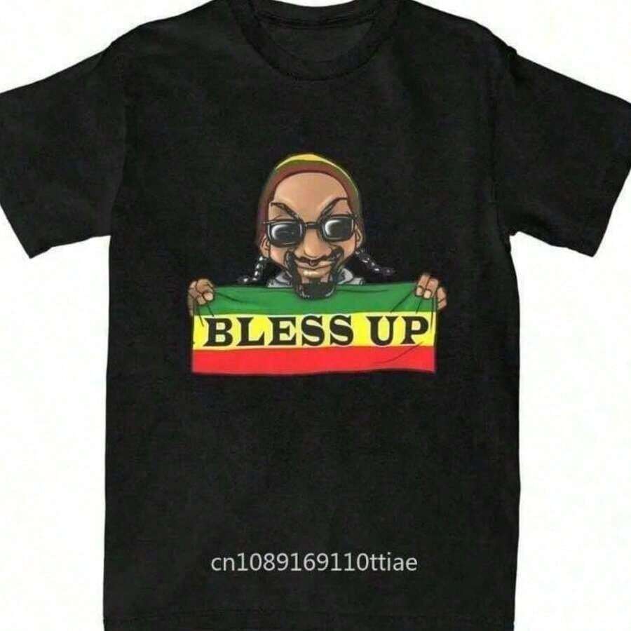 1 Piece AH HA Graphic T-Shirt, T-Shirt, Tour T-Shirt, 180g 100% Cotton - 黑色 - 查看 1