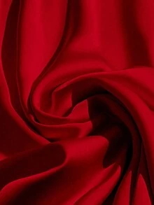 Blusa ajustada sin mangas con cuello y detalles de perlas falsas para mujer - Rojo - Ver 6