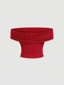 Blusa elegante de mujer con lunares y malla versátil, ideal para vacaciones de verano - Rojo - Ver 7