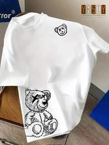 Camiseta de Moda para Hombre con Estampado - Blanco - Ver 2
