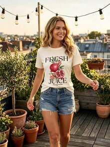 Camiseta Relajada con Estampado de Bosque Cottagecore, Top de Algodón Transpirable para Amantes de la Naturaleza, Manga Corta con Cuello Redondo Color Albaricoque para Primavera/Verano, Top Versátil Casual para Uso Diario, Camiseta con Estampado de Fruta de Granada, Top Casual de Verano para Mujer, Versátil y Adelgazante, Regalo para Vacaciones [Gamma Directional] 2026-Camiseta con Estampado Escénico de Vacaciones, Top Casual de Verano para Playa con Cuello Redondo - Camiseta Vintage de Estilo Urbano Unisex de Algodón Suelto de Manga Corta con Cuello Redondo, blusas para mujer. blusas.blusas casuales para dama. - Blanco - Ver 6