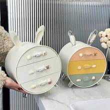 Rabbit-Shaped Storage Rack For Organizing Hair Clips, Makeup, And Jewelry In A Desktop Drawer - White Silvery - View 2