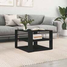 vidaXL Couchtisch Schwarz 58x58x40 cm Holzwerkstoff Wohnzimmer, Arbeitszimmer, Café, Garten, Poolbereich, Strand, Couchtisch, Beistelltisch, einfach zu montieren, Wohnaccessoires für Möbel. - Schwarz - Übersicht 1
