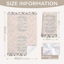 MEMNUN 2pcs Vintage Floral, Butterfly & Bird "Home Sweet Home" Printed Kitchen Towels, Dish Towels, Hand Towels, Dish Cloths, 15.75*23.62in(40*60cm) Super Soft Absorbent Microfiber Cleaning Cloths, Kitchen Accessories, Home Decor, Kitchen Decor, Suitable For Dining Room, Kitchen, Home Decoration And Gifts, All Seasons - Multicolor - View 4