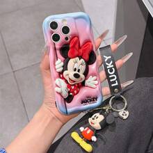 Disney Minnie Mouse Phone Case With Minnie Charm And Lanyard - Cute Minnie Protective Case With Red Polka Dot Dress And Peekaboo Pose Design, Equipped With Delicate Minnie Decorative Lanyard And Beaded Bracelet For Easy Carrying, Compatible With IPhone 17, 16, 15, 14, 13, 12, 11 Pro Series, Ideal For Birthdays, Holidays, Anniversaries, Graduation Gifts, Or Any Special Occasion To Surprise Family, Friends, Classmates, And Loved Ones. - trắng - Xem 1