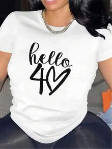 Women's Short-Sleeved T-Shirt, Ideal For House Parties, Durable And Comfortable, With A Stylish Design, Perfect For The Living Room Or Dining Room, Made Of Soft Fabric, Suitable As A Gift For Any Occasion. - 白色 - 查看 1