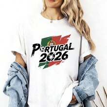 Spain 2026 World Cup Fan T-Shirt, Spanish Flag T-Shirt, La Roja T-Shirt For The 2026 World Cup, Gift For The Spanish National Team. Y2K Style Sportswear, Crew Neck, 100% Cotton, Soft Fabric, Short Sleeves. - 白色 11 - 查看 7