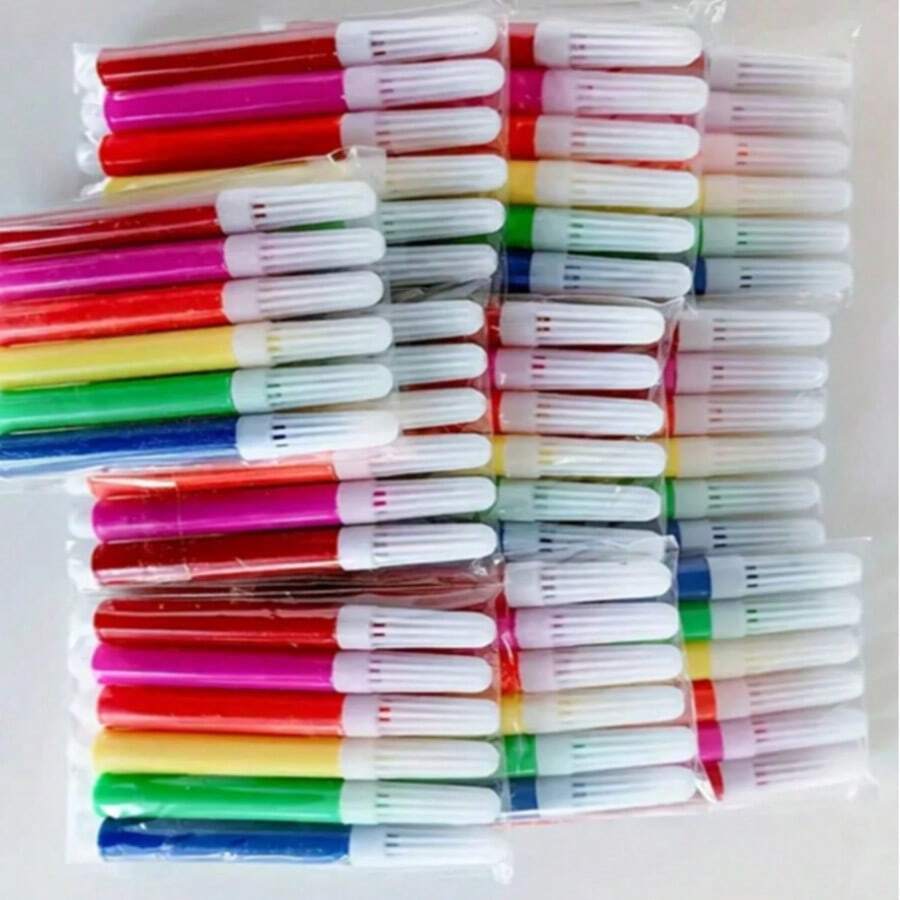 30/60/120 Pcs Mini Marker Pen Set, 6/12 Colors, Portable, Suitable For Painting, Coloring, Marking, Note-Taking - Multiple Styles - View 1