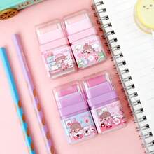 Bộ 4/24 cục tẩy lớn hình Gugu dễ thương, đồ dùng văn phòng phẩm cho gia đình và trường học, màu hồng. - Bộ tẩy 24 chiếc ER6042A - Xem 7