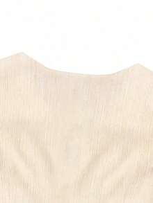 Nueva blusa sin mangas con cuello en V y diseño de hebilla metálica, que ciñe la cintura, versátil para mujeres, de verano - Albaricoque - Ver 4