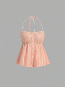 Sweetro Conjunto de dos piezas para mujer para uso diario - Naranja - Ver 3