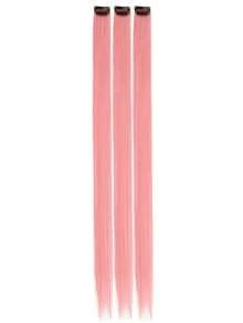 彩虹Y2K風格接髮片，Ss風格靈感女性度假穿搭接髮，情人節接髮，聖帕特里克節7件淺藍色夾式接髮片，適合女性，完美適用於日常穿著、派對、角色扮演 - 藕粉色 - 查看 8