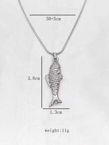 1pc Dual-Tone 3D Koi Fish Titanium Steel Necklace, Non-Fading, Hypoallergenic, Unique Design Pendant Necklace For Women - Koi - View 4